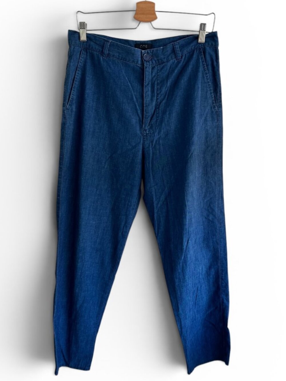 COS Women’s Blue High-Waisted Straight-Leg Jeans, Size 8